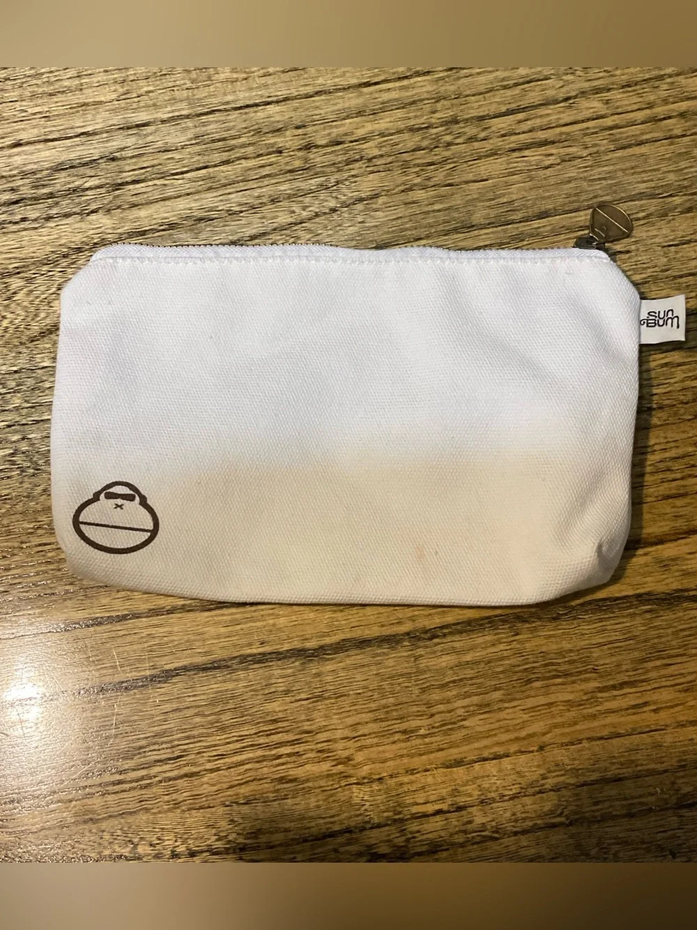 Sun Bum Good Vibes Only Canvas Pouch for Cosmetics or Makeup, EUC